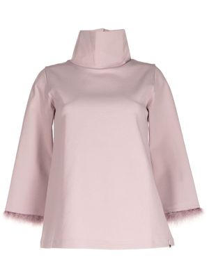 Herno Resort feather-detail funnel-neck top - Pink