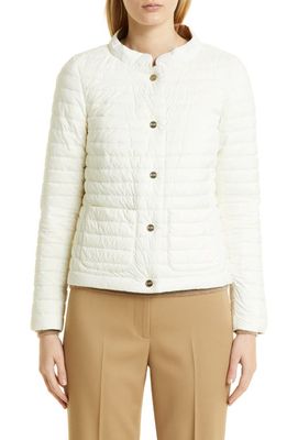 Herno Reversible Water Repellent Down Puffer Jacket in White To Gold