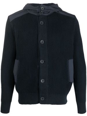 Herno ribbed knit cotton blend cardigan - Blue