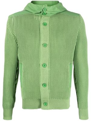 Herno ribbed knit cotton blend cardigan - Green