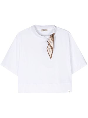 Herno scarf-detail jersey T-shirt - White