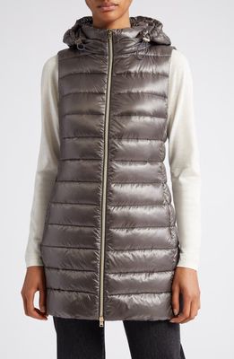 Herno Serena Water Resistant Hooded Down Puffer Vest in 9480 Antracite
