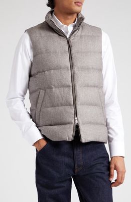 Herno Silk & Cashmere Down Puffer Vest in Open Beige