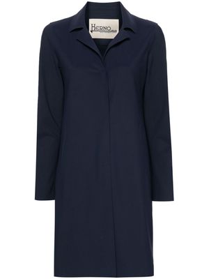 Herno single-breasted scuba coat - Blue