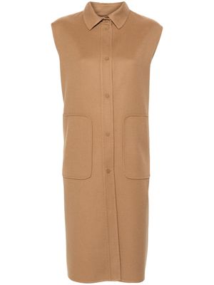 Herno sleeveless virgin wool coat - Brown