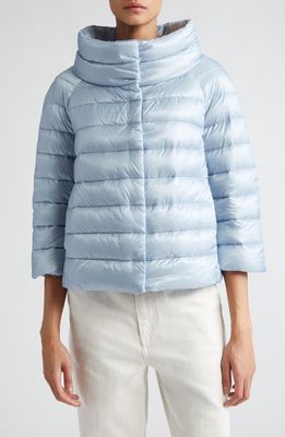 Herno Sofia Down Crop Puffer Jacket in Light Blue