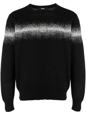 Herno spray-paint effect knit sweatshirt - Black