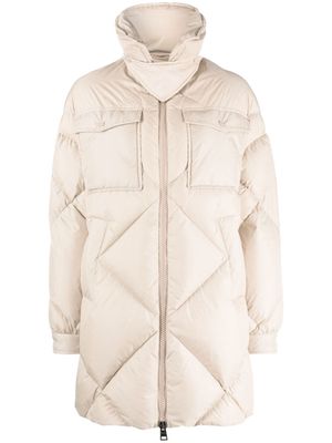Herno spread-collar quilted puffer coat - Neutrals