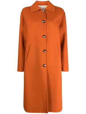Herno spread-collar wool coat - Orange