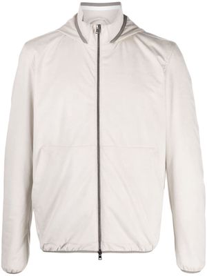 Herno suede-effect hooded jacket - Neutrals