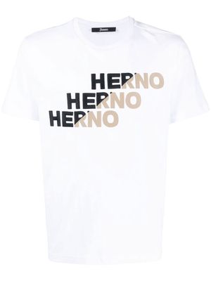 Herno T-shirt mm giro St.Herno bicolor - White