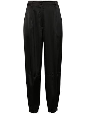 Herno tapered satin trousers - Black