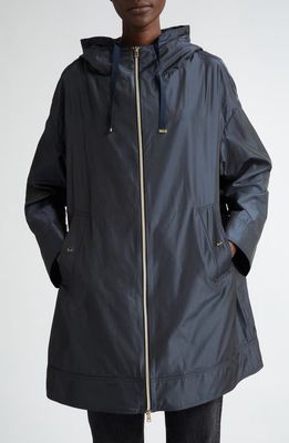 Herno Techno Taffeta A-Line Parka in Navy