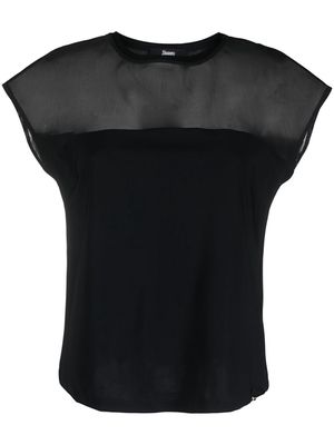 Herno tulle-panel T-shirt - Black