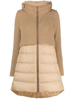 Herno waffle-knit down padded coat - Neutrals