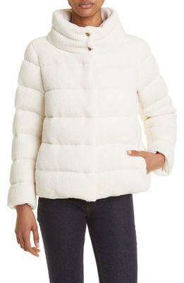 Herno Wool Blend Knit Down Jacket in White