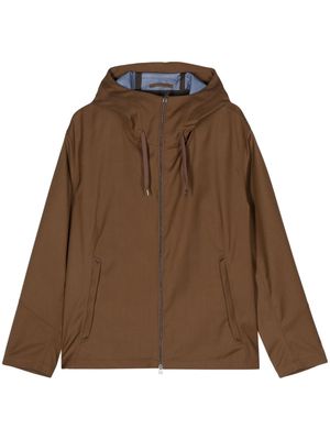 Herno wool zipped hooded jacket - Brown