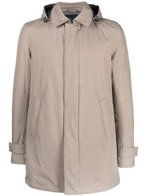 Herno zipped-up hooded parka coat - Neutrals