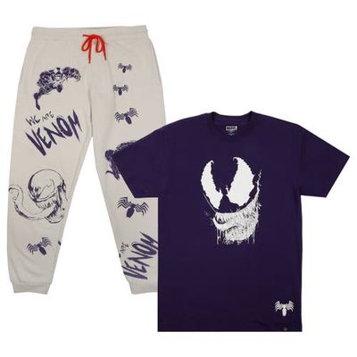 Heroes & Villains Men's Purple/White Marvel Venom T-Shirt & Pants Lounge Set