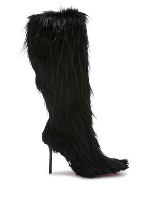 Heron Preston 100mm faux-fur stiletto boots - Black