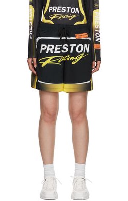 Heron Preston Black & Yellow Preston Racing Shorts
