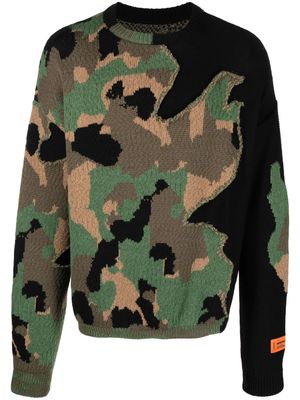 Heron Preston camouflage crewneck jumper - Green