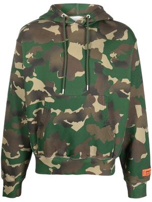 Heron Preston camouflage-pattern cotton hoodie - Green