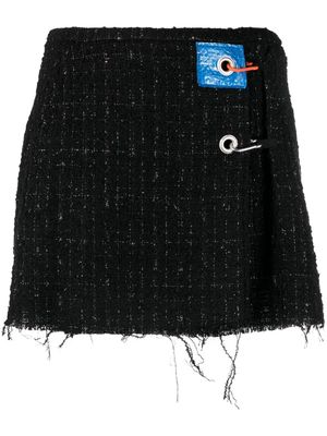 Heron Preston carabiner-fastening tweed miniskirt - Black