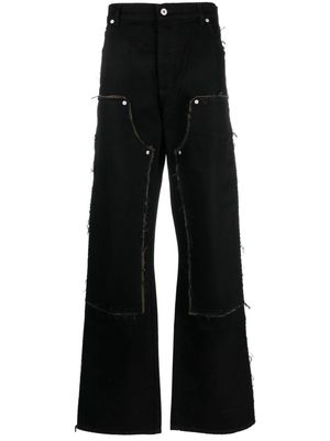 Heron Preston Carpenter panelled wide-leg jeans - Black