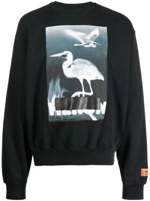 Heron Preston Censored-print crew-neck sweatshirt - Black
