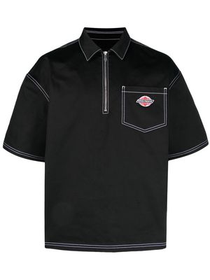 Heron Preston contrast-stitch quarter-zip shirt - Black