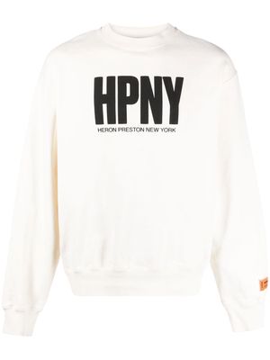 Heron Preston crew-neck logo-print sweatshirt - Neutrals