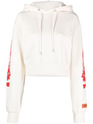 Heron Preston cropped cotton hoodie - Neutrals