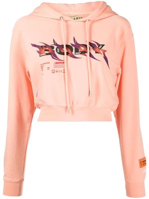 Heron Preston cropped cotton hoodie - Pink