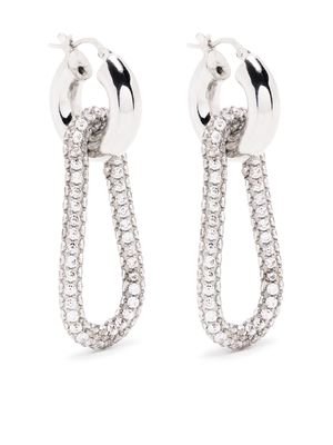 Heron Preston crystal-embellishment dangle earrings - Silver