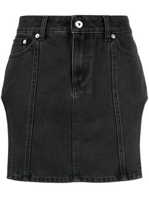 Heron Preston denim side-slit mini skirt - Black