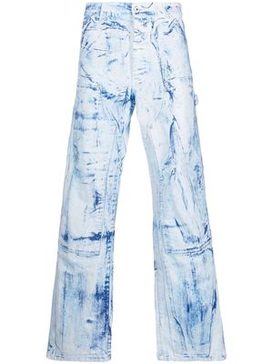 Heron Preston distressed-effect denim jeans - Blue