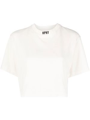 Heron Preston embroidered-logo cropped T-shirt - White