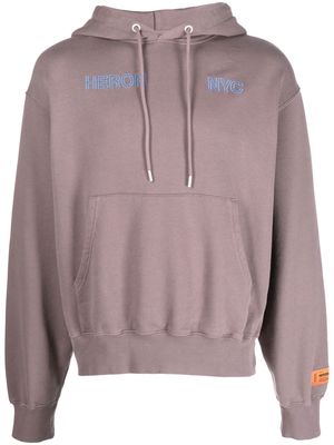 Heron Preston embroidered-logo graphic hoodie - Grey
