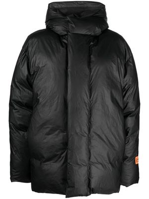 Heron Preston embroidered-logo hooded puffer jacket - Black