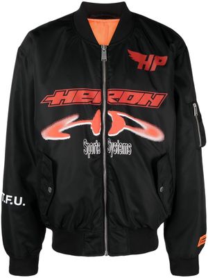 Heron Preston Ex-Ray logo-print bomber jacket - Black