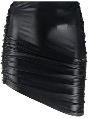 Heron Preston faux-leather asymmetric mini skirt - Black
