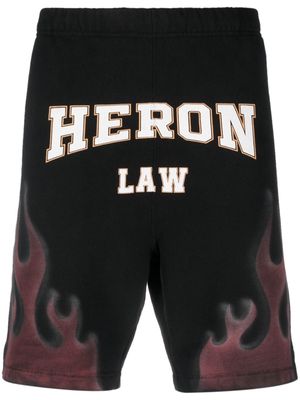 Heron Preston flame-print cotton shorts - Black