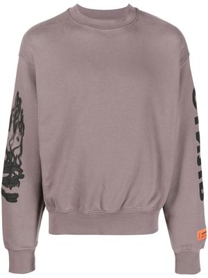Heron Preston flaming skull sweatshirt - Grey