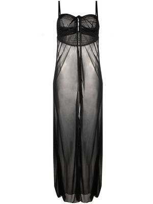 Heron Preston Georgette open-front dress - Black