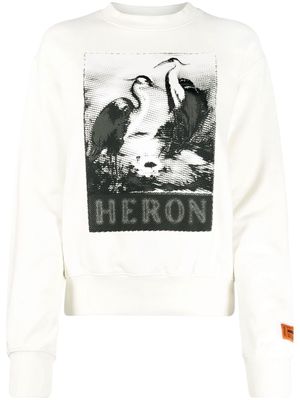 HERON PRESTON graphic logo sweatshirt - White