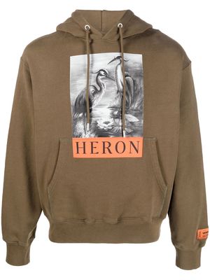 Heron Preston graphic-print cotton hoodie - Green