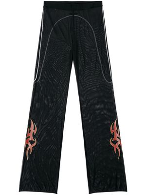 Heron Preston graphic-print straight-leg trousers - Black