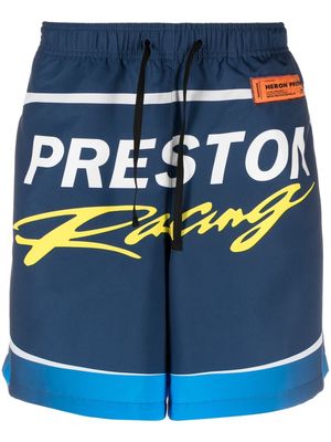Heron Preston graphic-print track shorts - Blue