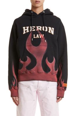Heron Preston Heron Law Flames Graphic Hoodie in Black Red